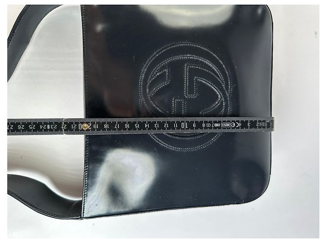 Bolso Tote Vintage Gucci de cuero charol Negro Plata - vista 10