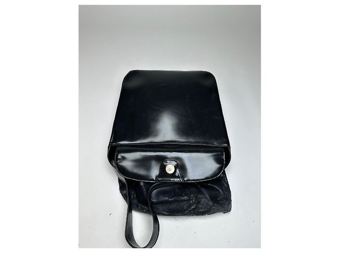 Bolso Tote Vintage Gucci de cuero charol Negro Plata - vista 3