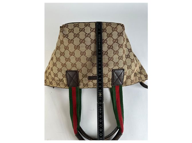 Vintage Gucci GG Supreme Strukturierte Top-Handle Tasche ca. Ende der 2000er Beige Brown - Ansicht 10