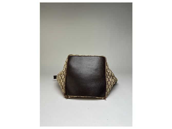 Vintage Gucci GG Supreme Strukturierte Top-Handle Tasche ca. Ende der 2000er Beige Brown - Ansicht 11