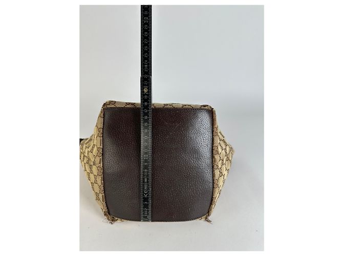 Vintage Gucci GG Supreme Strukturierte Top-Handle Tasche ca. Ende der 2000er Beige Brown - Ansicht 12