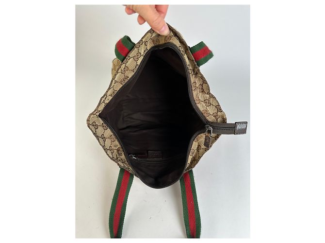 Vintage Gucci GG Supreme Strukturierte Top-Handle Tasche ca. Ende der 2000er Beige Brown - Ansicht 13