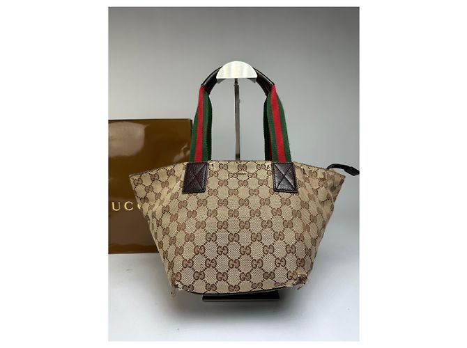 Vintage Gucci GG Supreme Strukturierte Top-Handle Tasche ca. Ende der 2000er Beige Brown - Ansicht 15