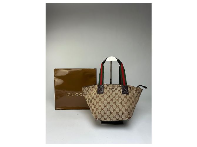 Vintage Gucci GG Supreme Strukturierte Top-Handle Tasche ca. Ende der 2000er Beige Brown - Ansicht 2