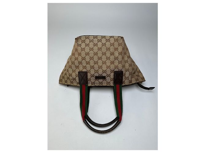 Vintage Gucci GG Supreme Strukturierte Top-Handle Tasche ca. Ende der 2000er Beige Brown - Ansicht 8