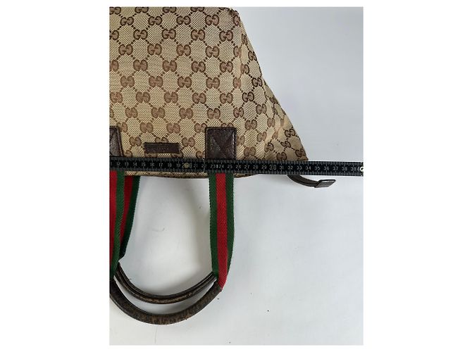 Vintage Gucci GG Supreme Strukturierte Top-Handle Tasche ca. Ende der 2000er Beige Brown - Ansicht 9