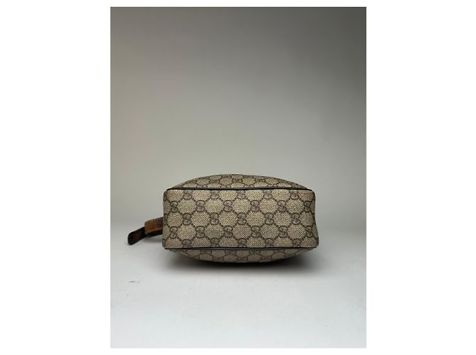 Vintage Gucci GG Supreme Schultertasche mit Klappe c. 2010s Beige Brown - Ansicht 11