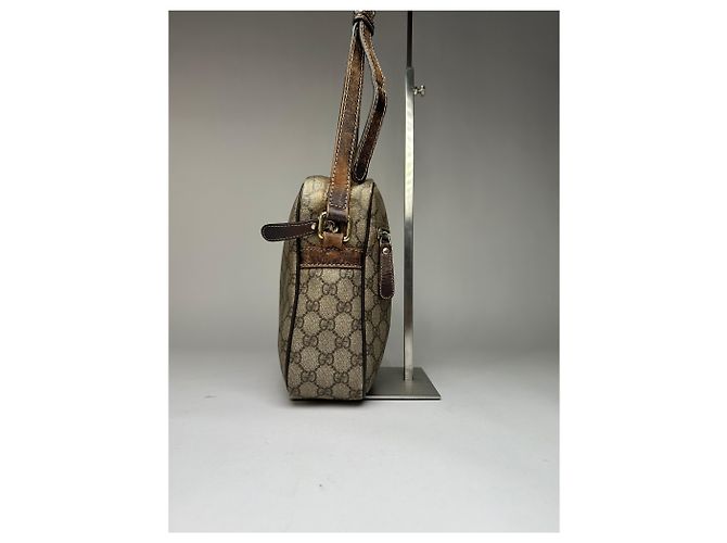 Vintage Gucci GG Supreme Schultertasche mit Klappe c. 2010s Beige Brown - Ansicht 4