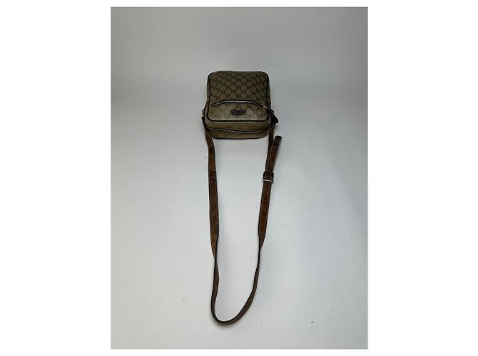 Vintage Gucci GG Supreme Schultertasche mit Klappe c. 2010s Beige Brown - Ansicht 8