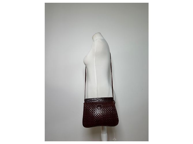 Zucchino Vintage Fendi Gesteppte Leder-Umhängetasche mit Klappe Ende der 1990er Dunkelbraun - Ansicht 8