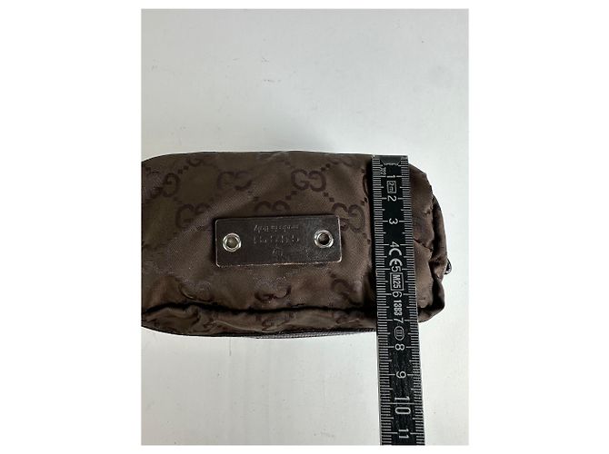 Necessaire Vintage Gucci GG Monogram in nylon fine anni '90 marrone scuro - vista 8