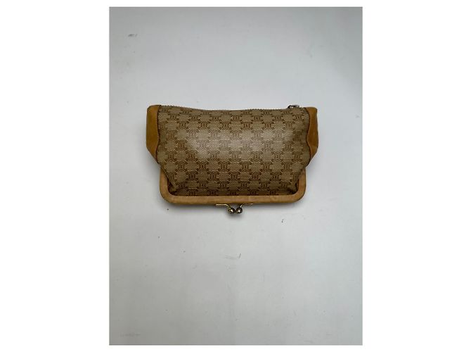 16 Céline Vintage Celine Macadam Canvas Coin Purse Late 1970s Beige Tan - view 3