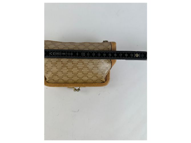 16 Céline Vintage Celine Macadam Canvas Coin Purse Late 1970s Beige Tan - view 4