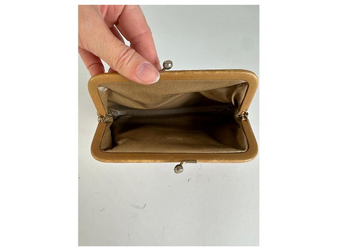 16 Céline Vintage Celine Macadam Canvas Coin Purse Late 1970s Beige Tan - view 6
