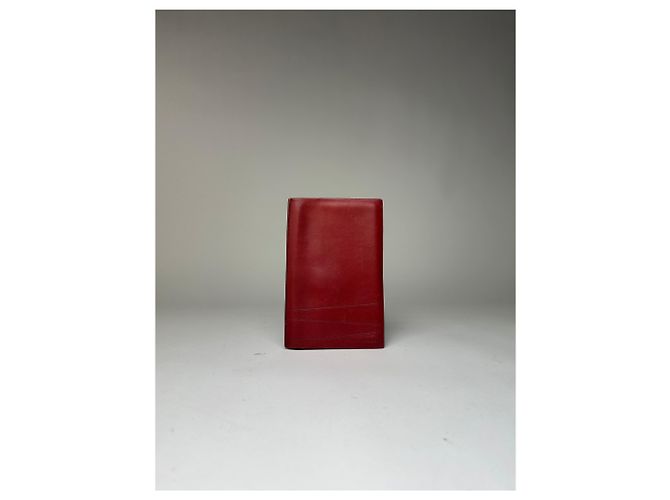 Vintage Loewe Bifold Wallet Red Leather Silver-Tone - view 8