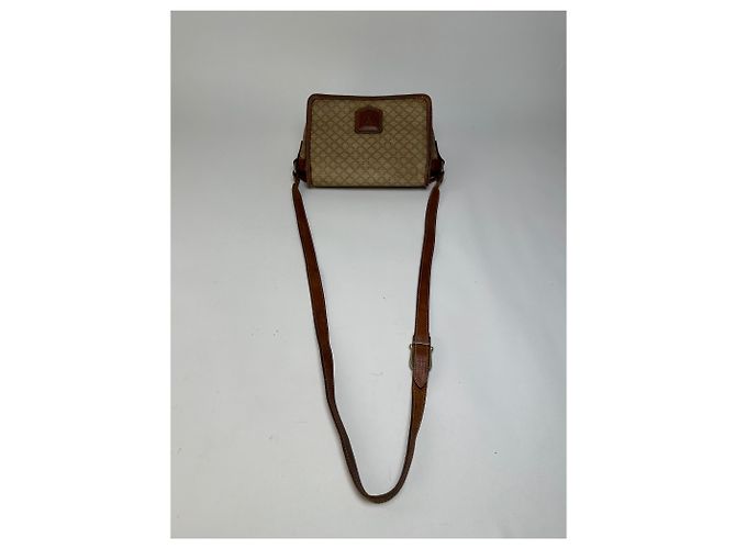 16 Céline Vintage Celine Macadam Canvas Umhängetasche mit Klappe Ende der 1980er Beige Brown - Ansicht 10