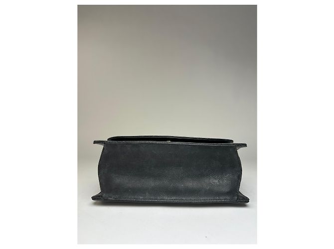 Sac à main Vintage Givenchy Logo 4G en cuir grainé, fin des années 1970, Noir - vue 12