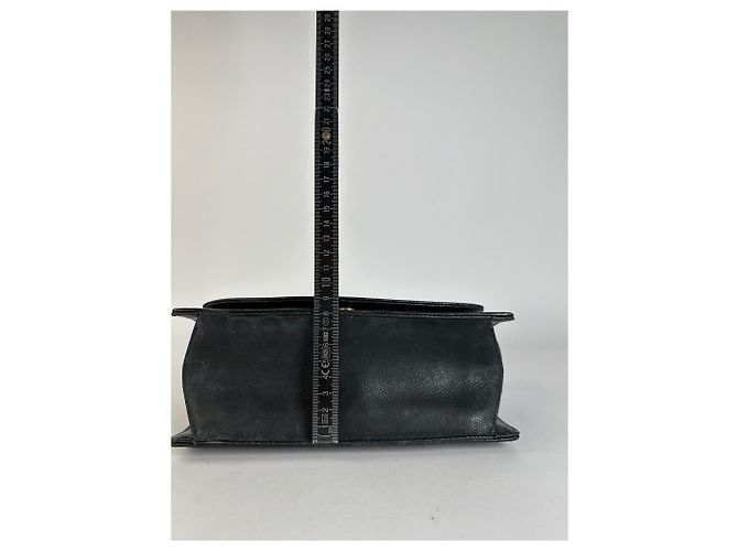Sac à main Vintage Givenchy Logo 4G en cuir grainé, fin des années 1970, Noir - vue 13