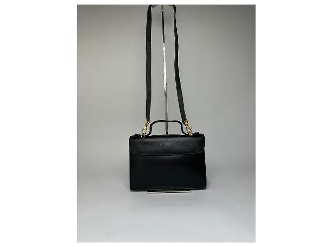 Sac à main Vintage Givenchy Logo 4G en cuir grainé, fin des années 1970, Noir - vue 2