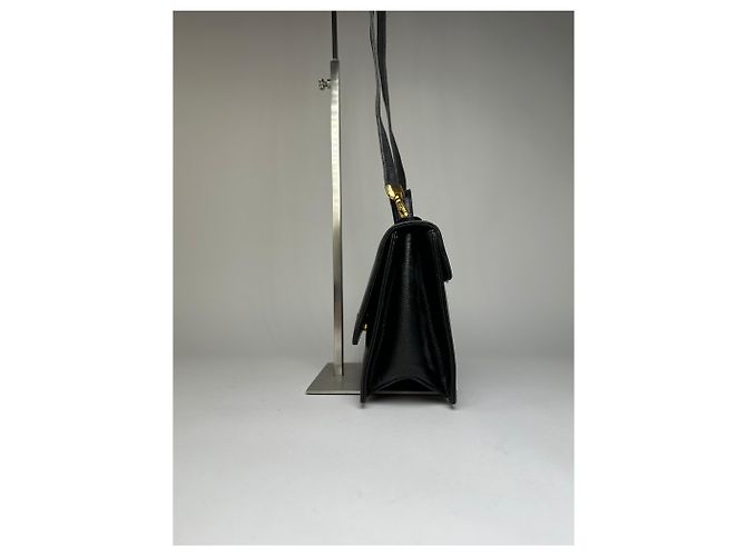 Sac à main Vintage Givenchy Logo 4G en cuir grainé, fin des années 1970, Noir - vue 8