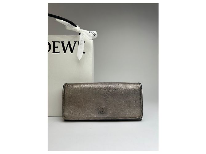 Vintage Loewe Textured Leather Bifold Wallet c. Late 2000s Bronze Metallic - view 10