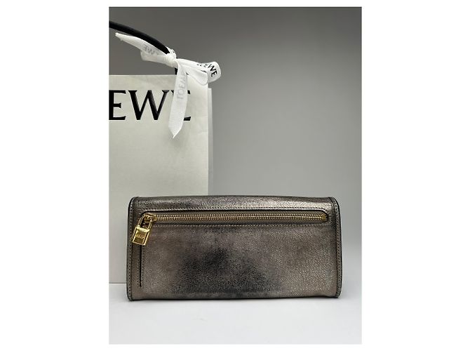 Vintage Loewe Textured Leather Bifold Wallet c. Late 2000s Bronze Metallic - view 11