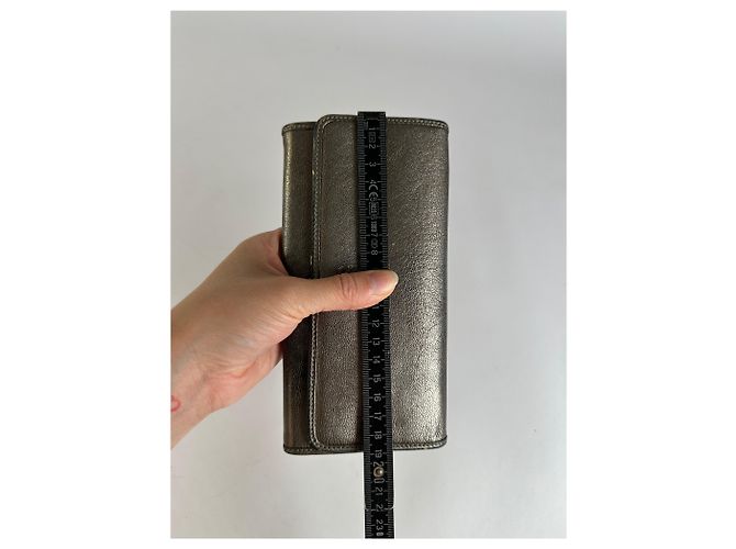 Vintage Loewe Textured Leather Bifold Wallet c. Late 2000s Bronze Metallic - view 8