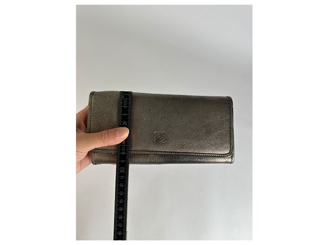 Vintage Loewe Textured Leather Bifold Wallet c. Late 2000s Bronze Metallic - view 9
