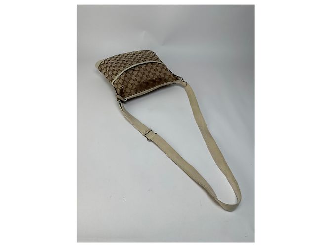 Borsa a tracolla Vintage Gucci GG Monogram Canvas primi anni 2000 Beige Brown - vista 10