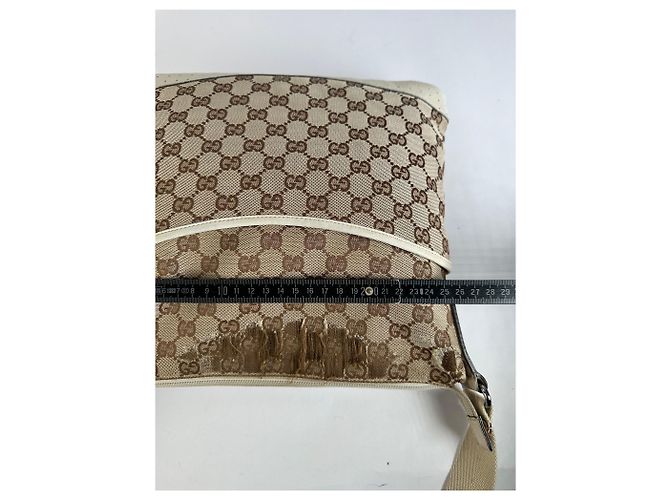 Borsa a tracolla Vintage Gucci GG Monogram Canvas primi anni 2000 Beige Brown - vista 11