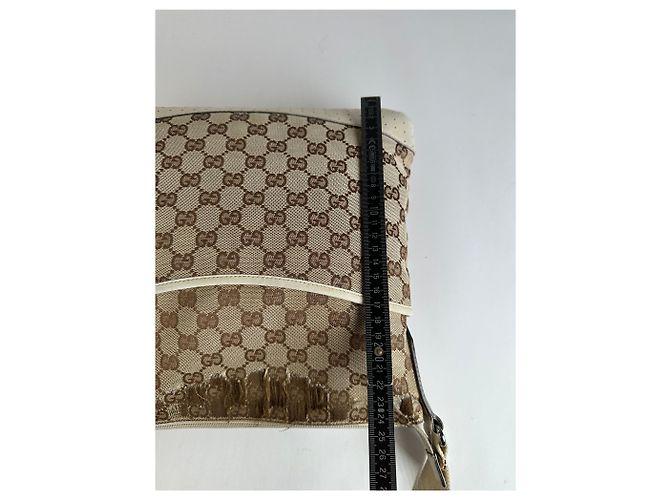 Borsa a tracolla Vintage Gucci GG Monogram Canvas primi anni 2000 Beige Brown - vista 12