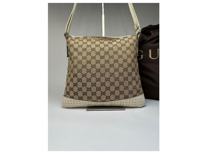 Borsa a tracolla Vintage Gucci GG Monogram Canvas primi anni 2000 Beige Brown - vista 15