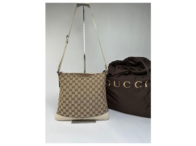Borsa a tracolla Vintage Gucci GG Monogram Canvas primi anni 2000 Beige Brown - vista 2