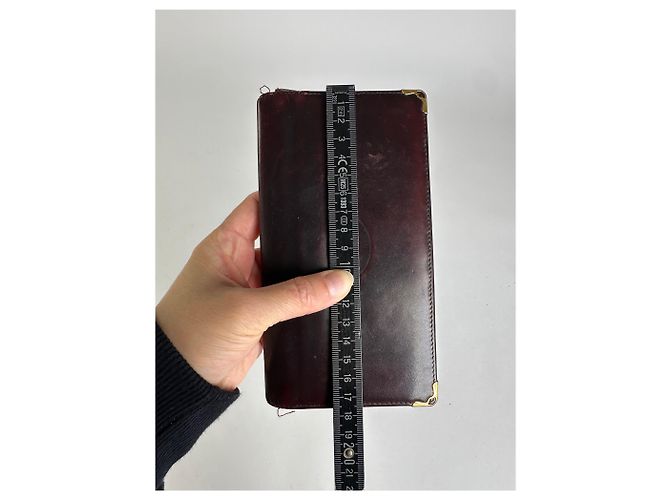 Portafoglio bifold Vintage Cartier Must de Cartier fine anni 1980 Burgundy Bordò - vista 7