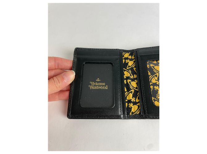 Vintage Vivienne Westwood Leather Bifold Wallet Black Gold - view 4