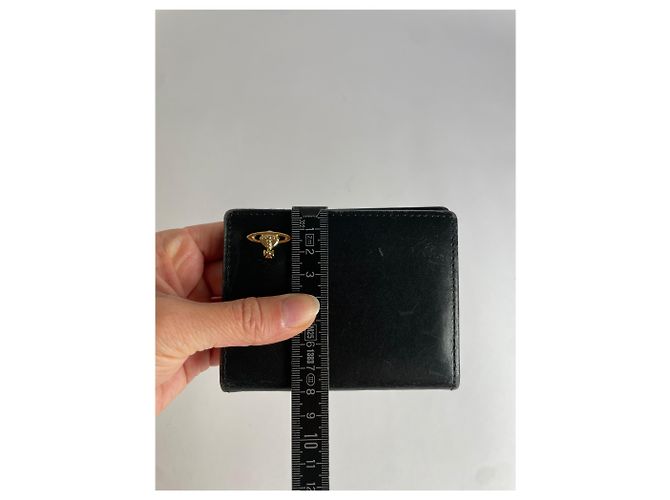 Vintage Vivienne Westwood Leather Bifold Wallet Black Gold - view 7