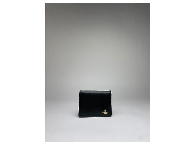 Vintage Vivienne Westwood Leather Bifold Wallet Black Gold - view 8