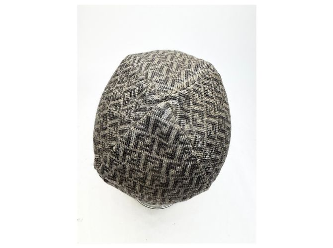Vintage Fendi Zucca Wollmütze Grau ca. Ende der 2000er - Ansicht 11