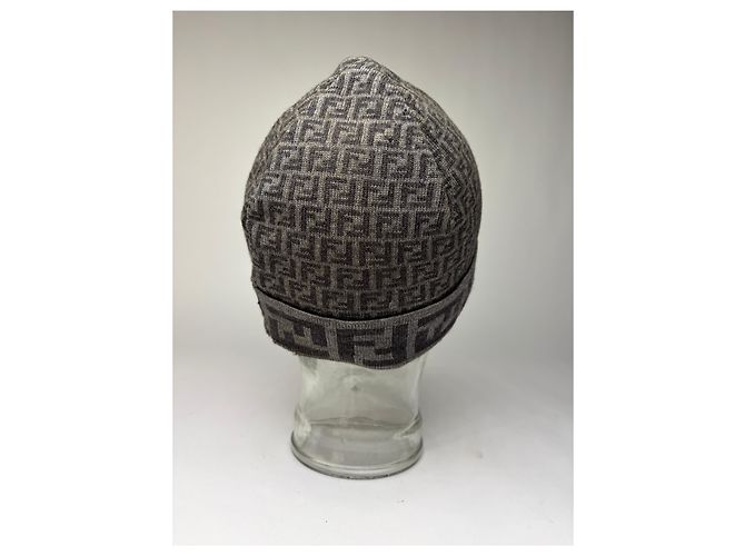 Vintage Fendi Zucca Wollmütze Grau ca. Ende der 2000er - Ansicht 3
