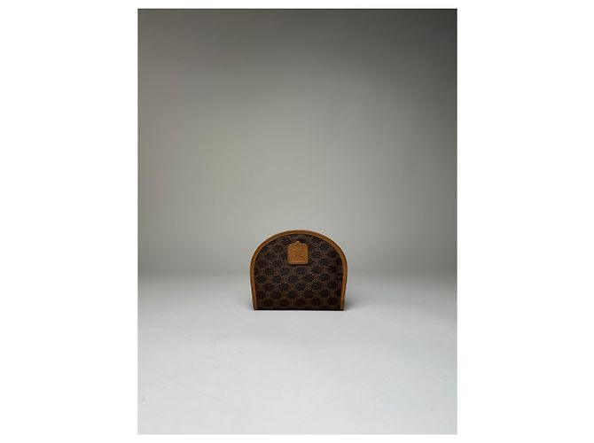 Edge Céline Vintage Celine Macadam Canvas Mini Wallet Late 1980s Brown Tan - view 10