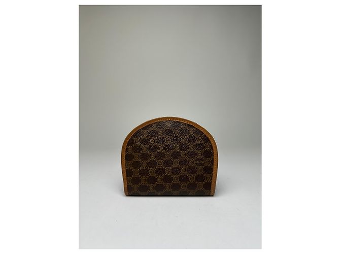 Edge Céline Vintage Celine Macadam Canvas Mini Wallet Late 1980s Brown Tan - view 2