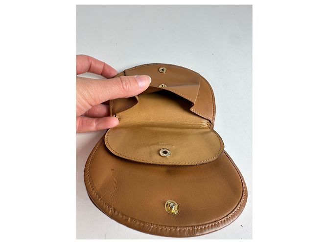 Edge Céline Vintage Celine Macadam Canvas Mini Wallet Late 1980s Brown Tan - view 4