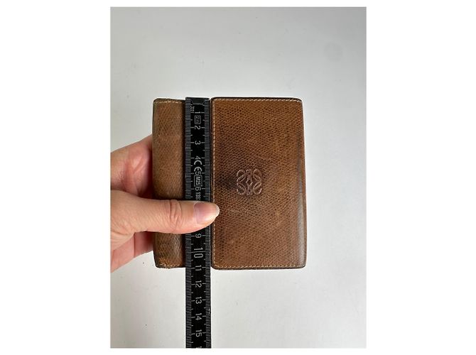 Vintage Loewe Grained Leather Bifold Wallet Late 1990s Brown - view 10