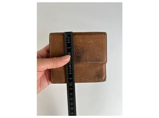 Vintage Loewe Grained Leather Bifold Wallet Late 1990s Brown - view 11