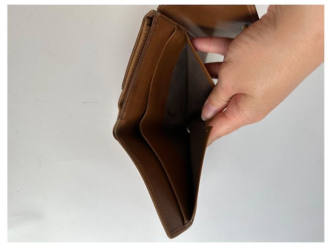 Vintage Loewe Grained Leather Bifold Wallet Late 1990s Brown - view 6