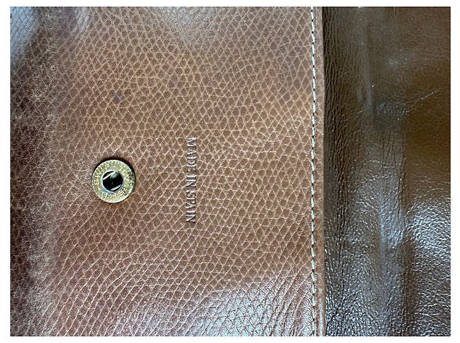 Vintage Loewe Grained Leather Bifold Wallet Late 1990s Brown - view 8