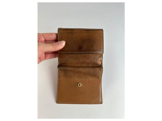 Vintage Loewe Grained Leather Bifold Wallet Late 1990s Brown - view 9