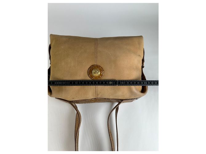 Vintage Fendi Top-Handle Bag aus Leder in Krokodil-Optik Ende der 1970er Jahre Tan Brown Kamel - Ansicht 8