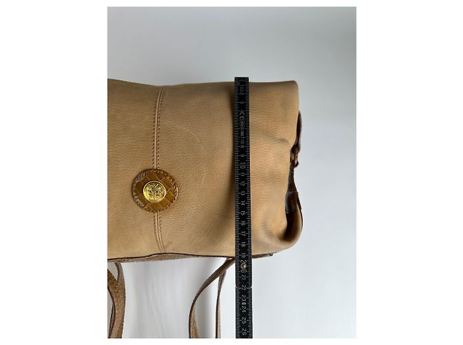 Vintage Fendi Top-Handle Bag aus Leder in Krokodil-Optik Ende der 1970er Jahre Tan Brown Kamel - Ansicht 9