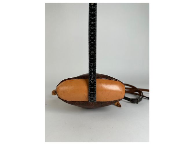 Vintage Etro Paisley Canvas Drawstring Bucket Bag c. 2000 Dark Brown Beige - view 15